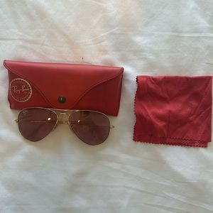 Rayban Gold Frame with Rose Gold Lense